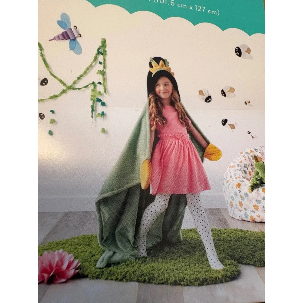 Disney Princess Tiana Hooded Blanket Green Plush Wearable Throw Target NEW